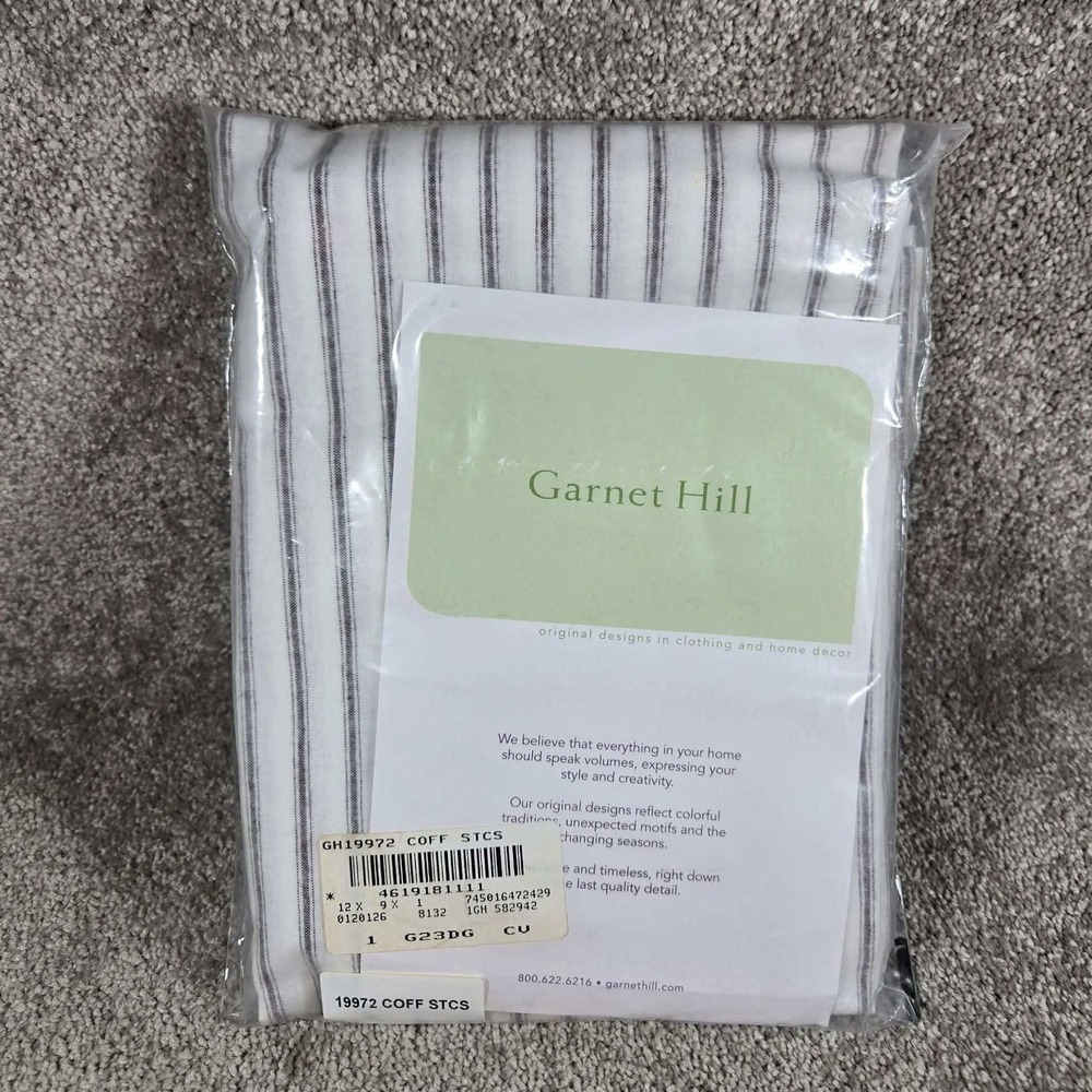 Garnet Hill Standard Pillowcases Paintbrush Ticking Stripe Coffee Farmhouse